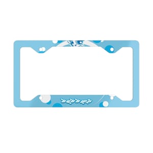 May include: Blue plastic license plate frame with a cartoon image of a girl with white and blue circles and the text "Powerpuff Girls".