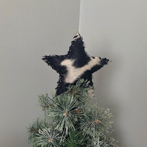 Genuine Cowhide Star Christmas Tree Topper