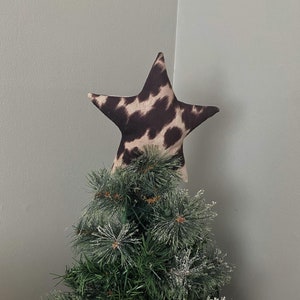 Cowhide and Leather Christmas Tree Star Topper