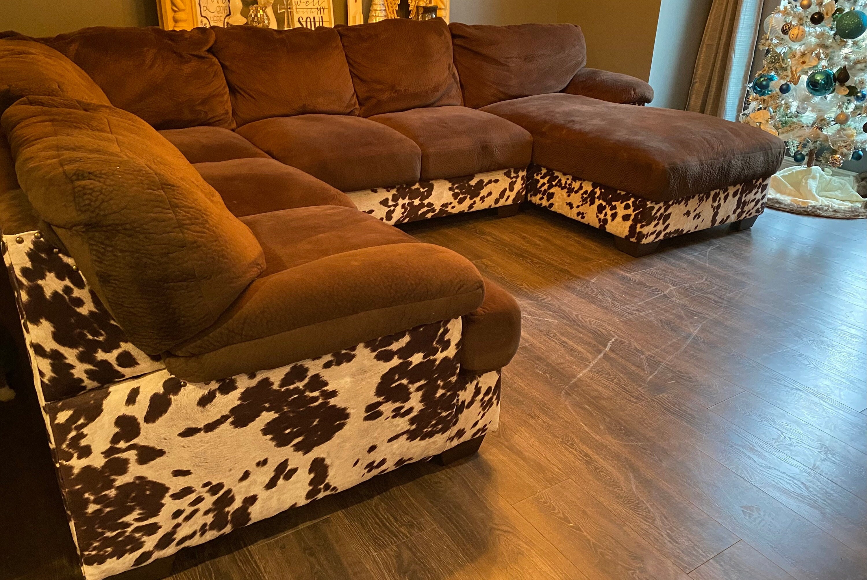 Cowhide sectional deals