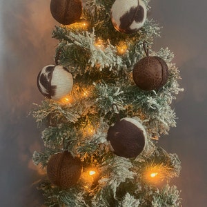Cowhide & Leather Christmas Balls