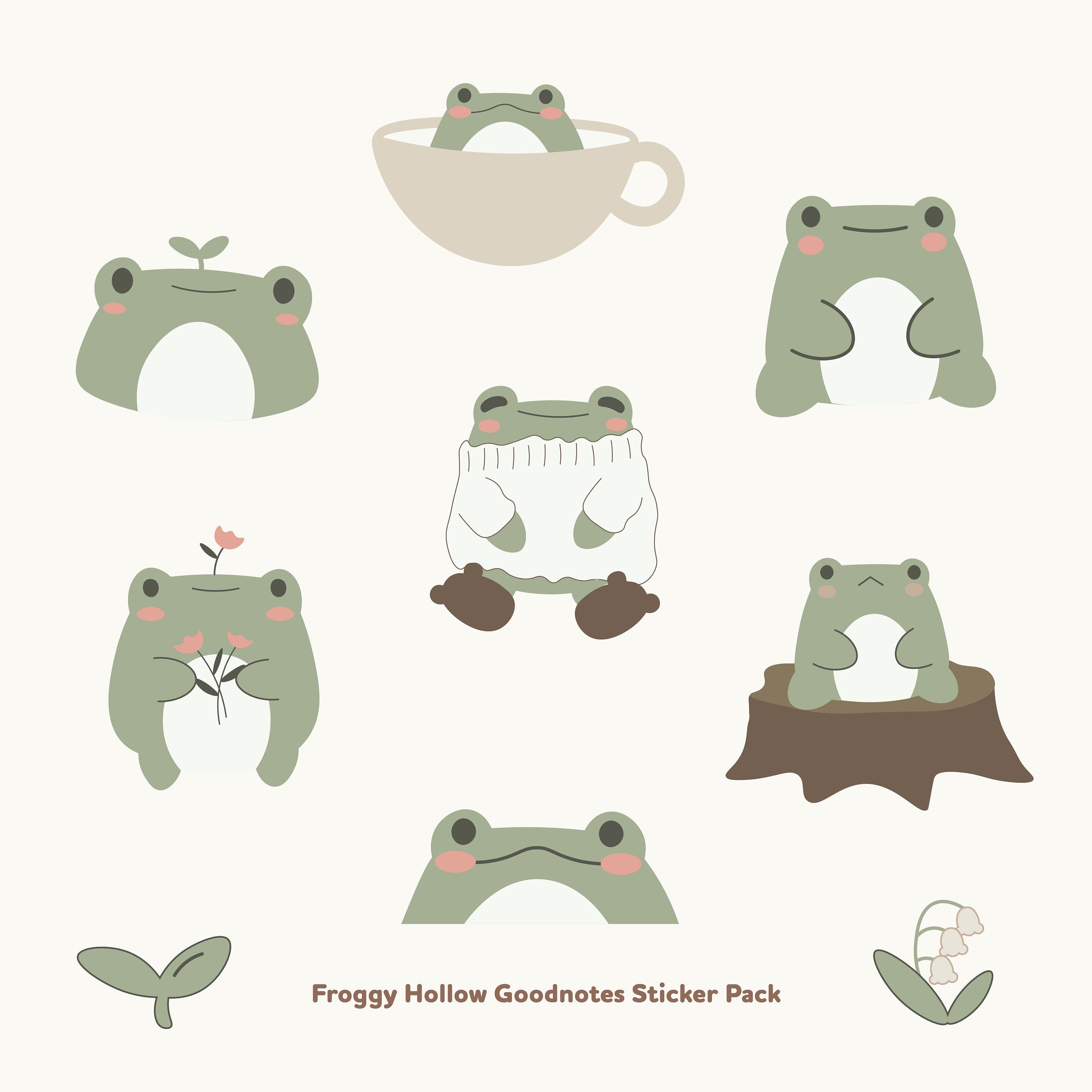 Frog Sticker Pack Digital Planner Downloadable Stickers | Etsy