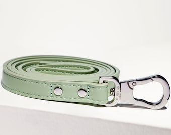Sage Green Dog Leash, Vegan Leather Dog Lead, Dog Lead Leather, Standard Dog Leash, Australian Design, Strong Dog Leash, Dog Lead Secure