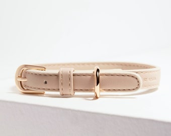 Beige Dog Collar for Puppies, Small & Large Dogs - Perfect for Wedding Gifts