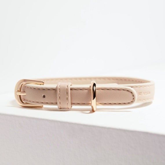 Beige dog collar discount
