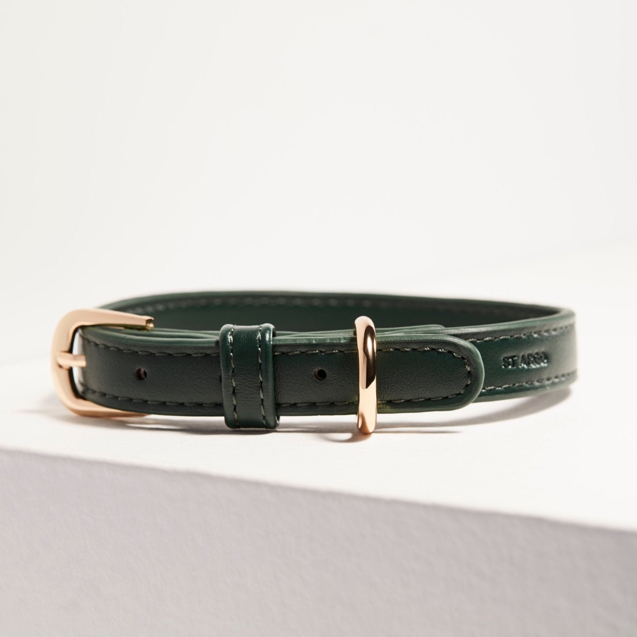 GOYARD Collar for dog and its lead in green leather and …