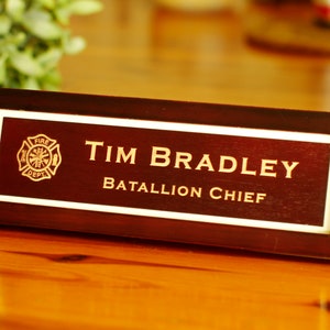 Desk Name Plate with Logo,  Name Plate with Logo, Gift for Father, Military Gift, Military Promotion, Co-worker Gift, Free Shippng