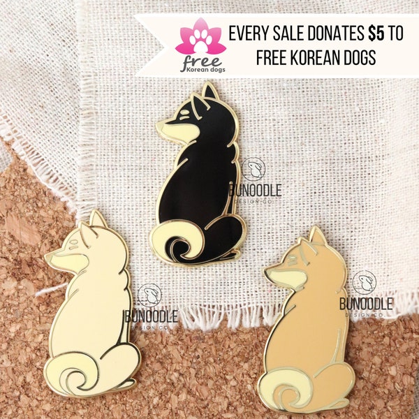 Shiba Inu Free Korean Dogs Hard Enamel Charity Pin