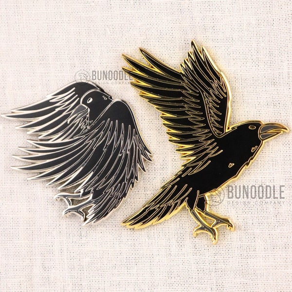 Odin's Ravens Huginn and Muninn Hard Enamel Pin Set