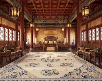 Chinese carpet, China carpet, decorative carpet, oversize rug, handmade rug, carpet, big carpet, large carpet, wool rug, China, 9'9x12'11