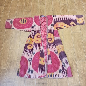 Antique textile, uzbek textile,silk ikat,ikat textile, antique ikat,ikat dress, uzbek costume