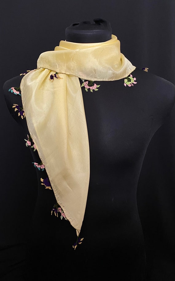 Scarf, antique scarf, embroidery scarf, antique t… - image 5