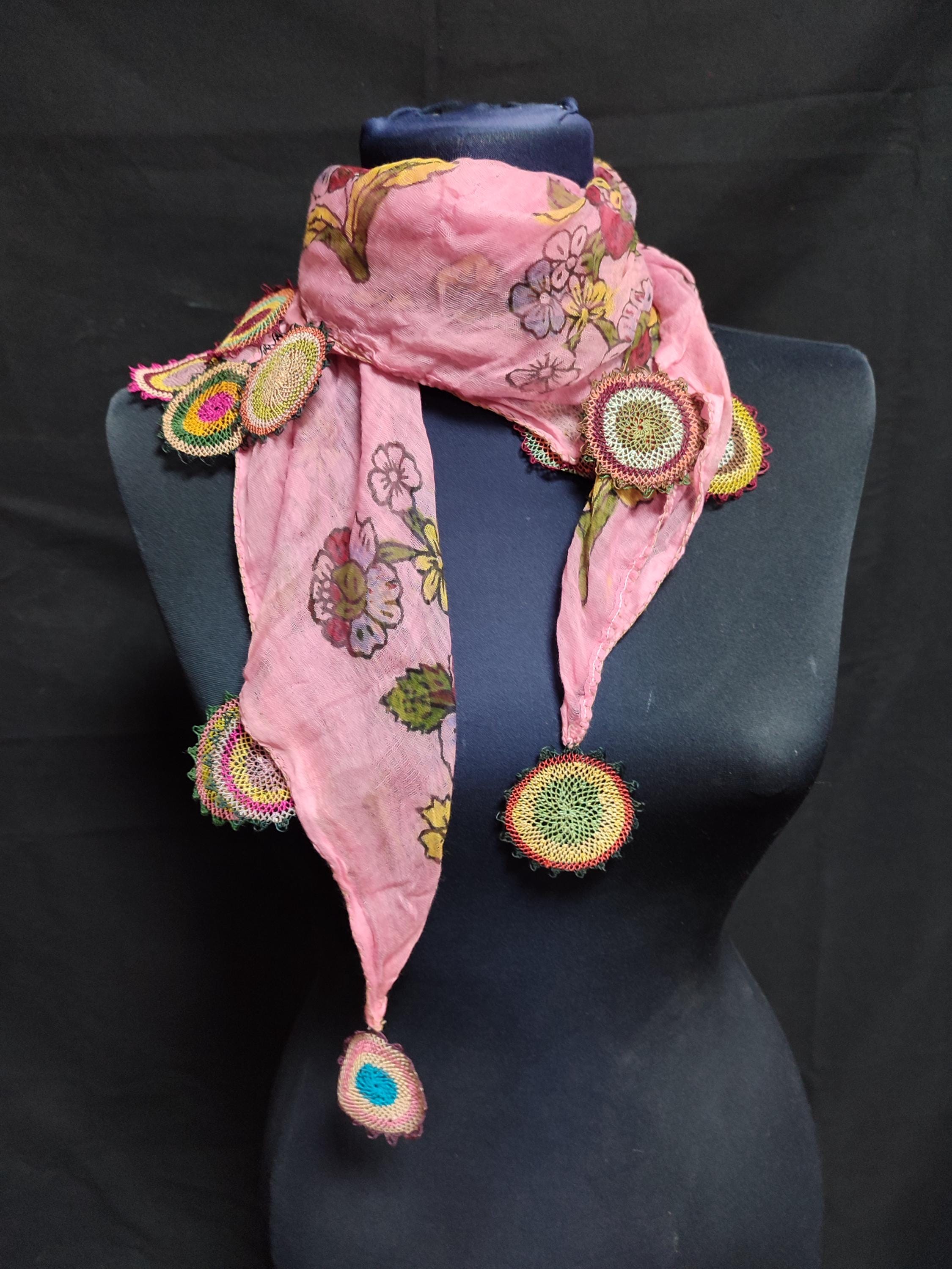 Scarf, Scarves, Embroidery Scarf, Embroidery Scarves, Needlelace