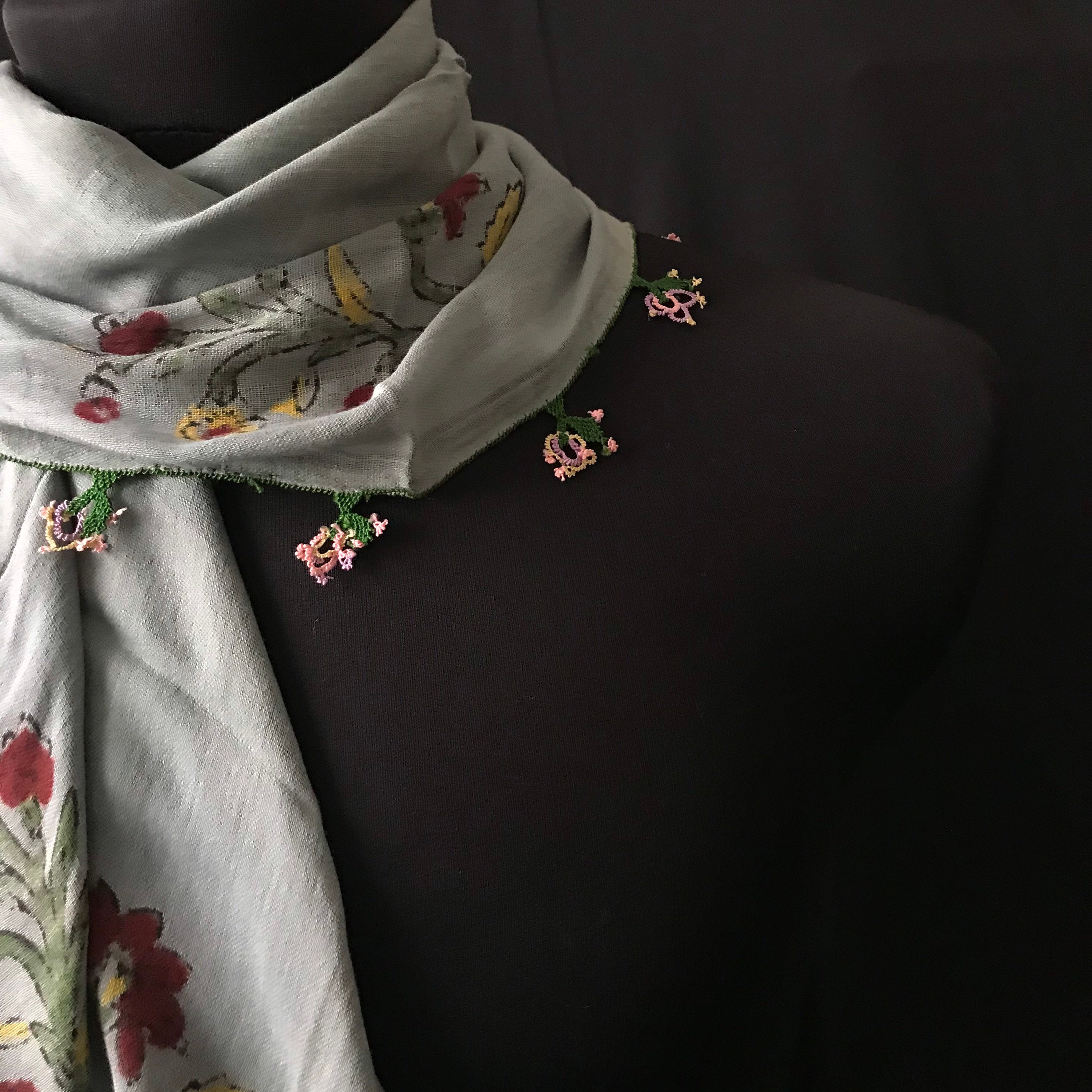 Scarf, Antique Scarf, Embroidery Scarf, Antique Textile