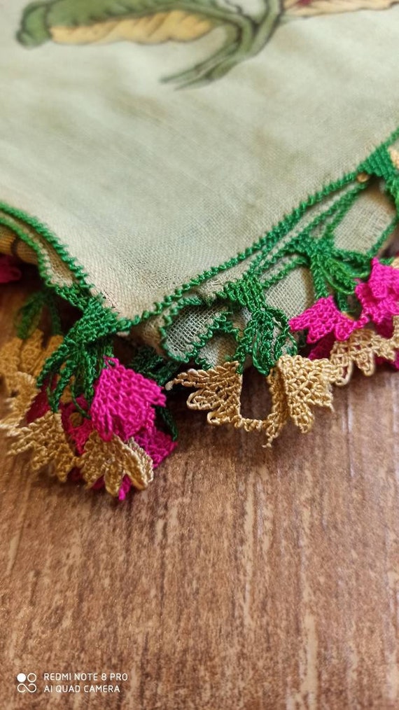 Antique embroidery scarf, Anatolian oya