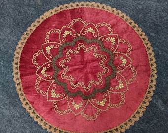 Tablecloth, embroidery tablecloth, embroidery, antique, antique textile, decorative textile, home decor, embroidery decor, antique velvet