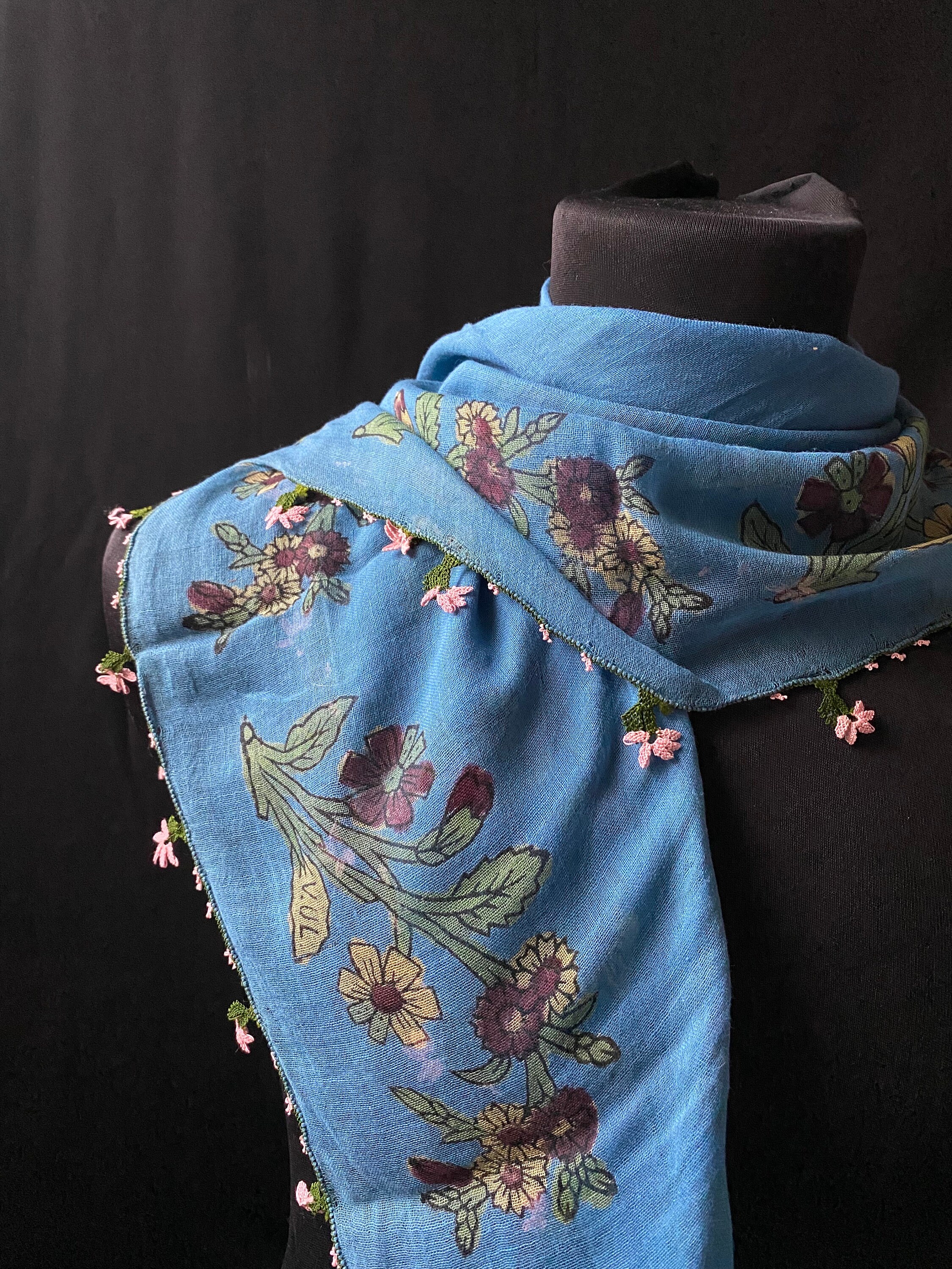 Scarf, Antique Scarf, Embroidery Scarf, Antique Textile