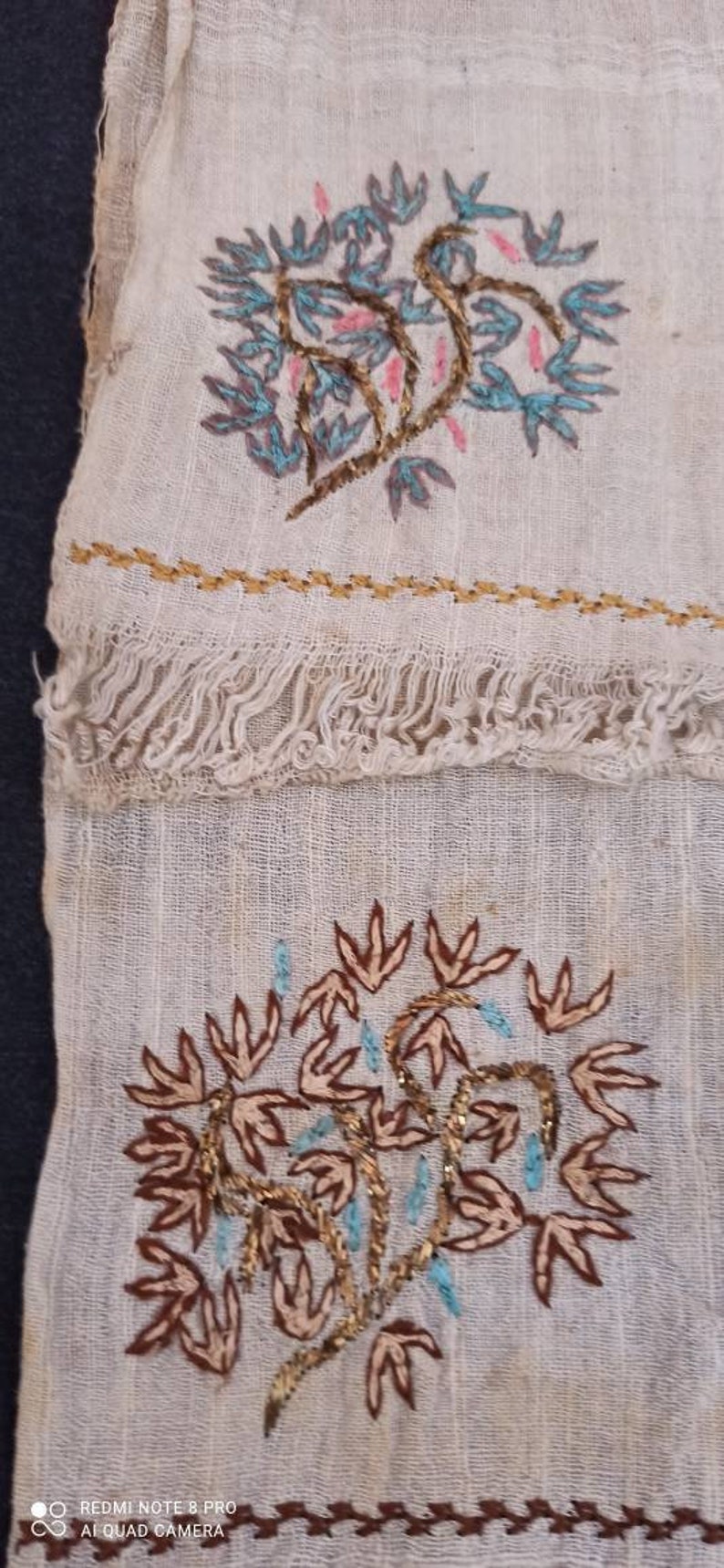 Antique textile Anatolian handcrafted embroidery textile image 4