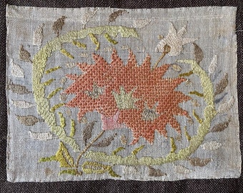 Embroidery, decorative embroidery, wall decoration, Turkish embroidery, decoration textile, textile fragment, antique decoration, home decor