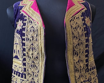 Textil antiguo, bordado, traje antiguo, chaleco, chaleco antiguo, chaleco bordado, traje anatolio, chaleco de terciopelo, traje otomano,