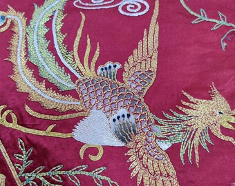アンティーク織物、刺繍織物、刺繍、中国織物、中国織物、龍のデザイン