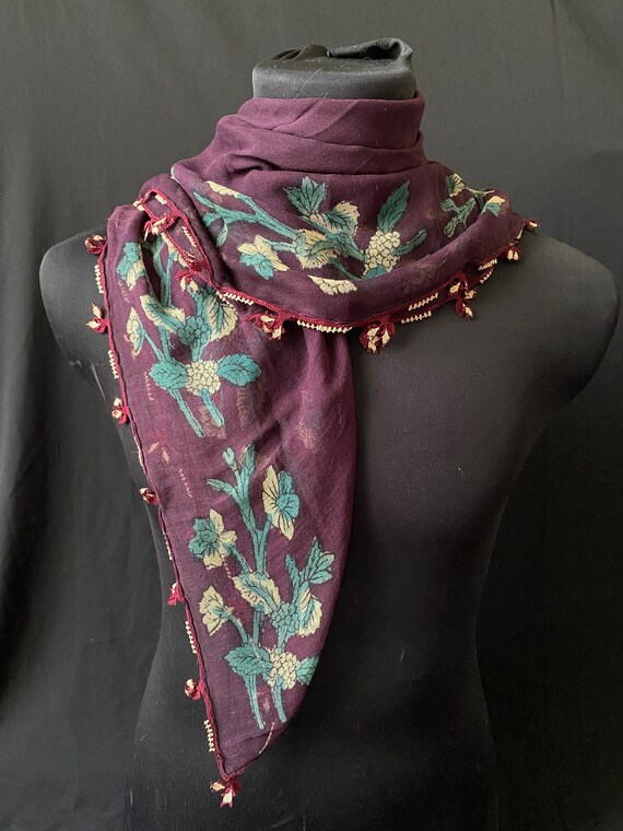 Scarf, Antique Scarf, Embroidery Scarf, Antique Textile
