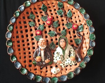 Handmade ceramic, ceramic, decorative ceramic, Wall decorations, Wall ceramic, home decorations, Wall decorations, ceramic plate, Wall plate