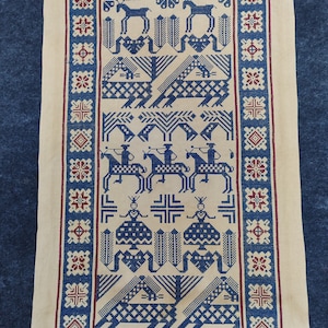 Antique textile, embroidery, antique embroidery, decorative textile, Indian textile, wall decoration, embroidery textile, animal textile