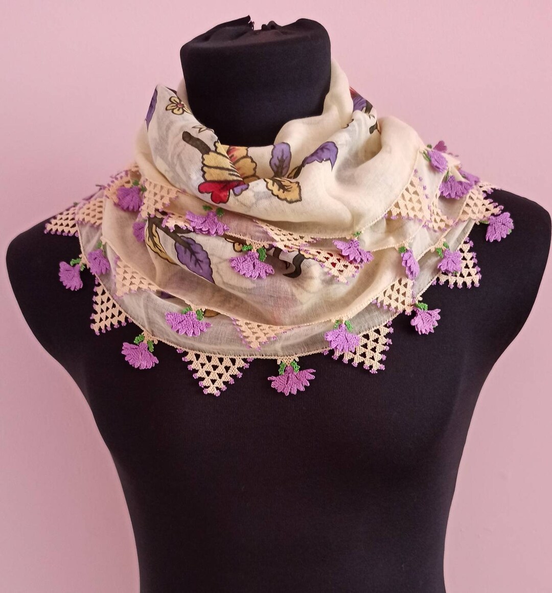 Embroidery, Scarf, Embroidery Scarf, Needlelace, Antique Needlelace