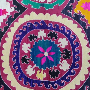 Suzani, embroidery, Uzbek embroidery, Uzbek suzani, antique textile, decorative textile, decorative embroidery, antique decorations, Silk