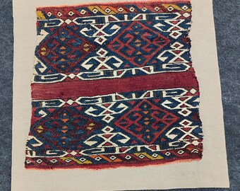 Tapete antigo, tecelagem, bordado, tecelagem antiga, tapete da Anatólia, decorações de parede, decoração para casa, kilim antigo, tapete de parede, fragmento, decoração de parede