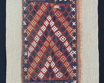 Alfombra antigua, tejido, bordado, tejido antiguo, alfombra de Anatolia, decoraciones de pared, decoración del hogar, diseño tribal, alfombra de pared, fragmento de kilim,