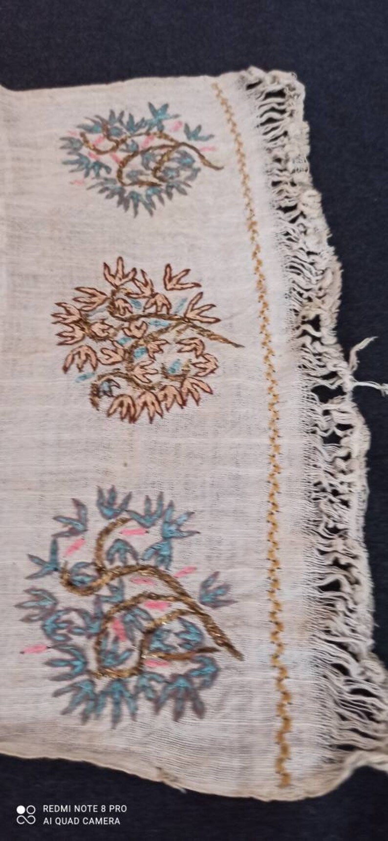 Antique textile Anatolian handcrafted embroidery textile image 5