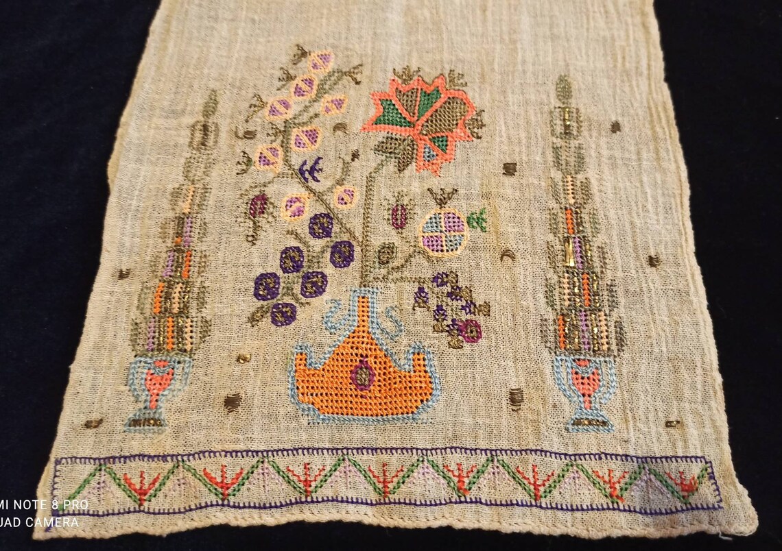 Antique embroidery textile Etsy
