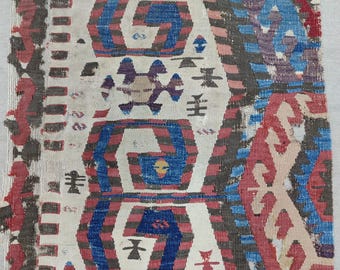 Alfombra antigua, tejido, bordado, tejido antiguo, alfombra de Anatolia, decoraciones de pared, decoración del hogar, kilim antiguo, alfombra de pared, fragmento, decoración de pared