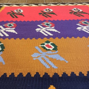 Decorative kilim, decorative rug, handmade kilim, Small kilim, wool kilim,rose kilim, Pink kilim,home decorations, kilim, handmade rug