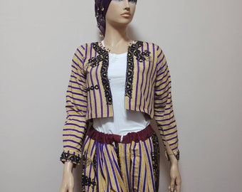 Antique textile, embroidery, antique embroidery, Anatolian textile, Turkish embroidery, collectibles textile, antique costume, Silk costume