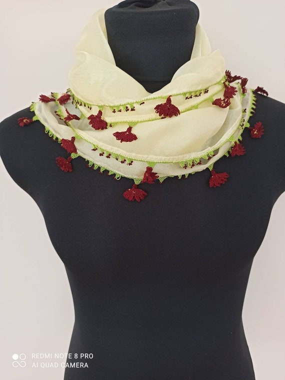 Scarf, Turkish scarf, handwork scarf, needlelace,… - image 1