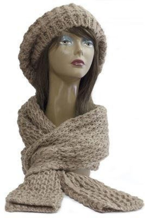 Ladies Hat and Scarf Set Hat Scarf Set Knitted Hat Set Etsy