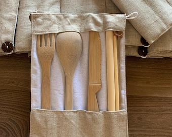 Personalized Bamboo cutlery set/ Lunch set/ Personalised cutlery/ Reusable bamboo cutlery