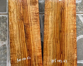 2 very rare curly Premium Huanghuali Wood Blanks – Exquisite, Rare, and Perfect for Crafting, Pen, knife handle