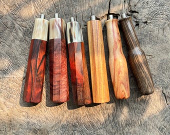 Custom Wooden Portafilter Handle, Buffalo Horn Ferrule | Twisted or Octagona | Tapering| A Stylish Espresso portafilter handle replacement