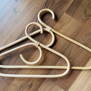 Rattan hanger handmade for Closet and Nursery decor, boho room. Get your personalized adult and baby hanger