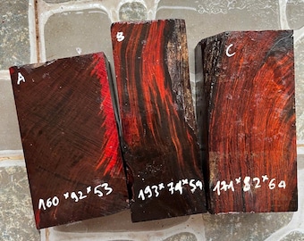 3 Rare Big Curly Siam Rosewood blank, wood blank, knife handle blank, pen blank