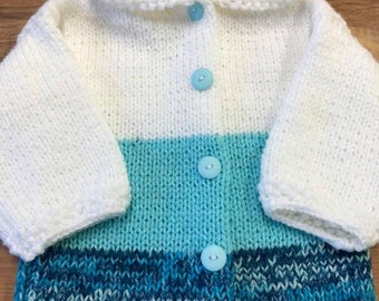 Hand knitted baby hoodie