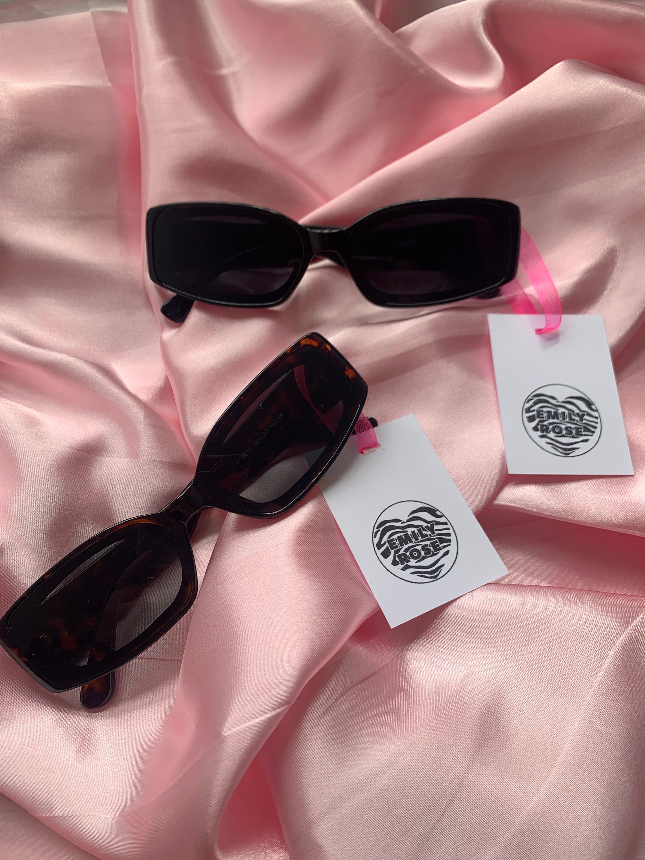 Rectangle Retro Sunglasses y2k festival 90s 00s Black / Etsy