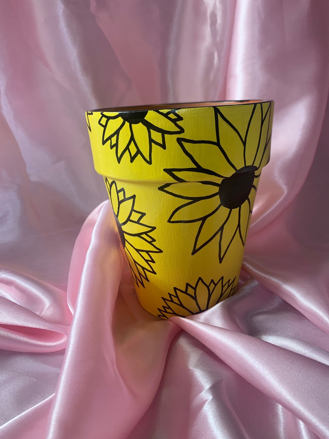 Sunflower Hand Painted Plant Pot Acrylic on Terracotta Etsy