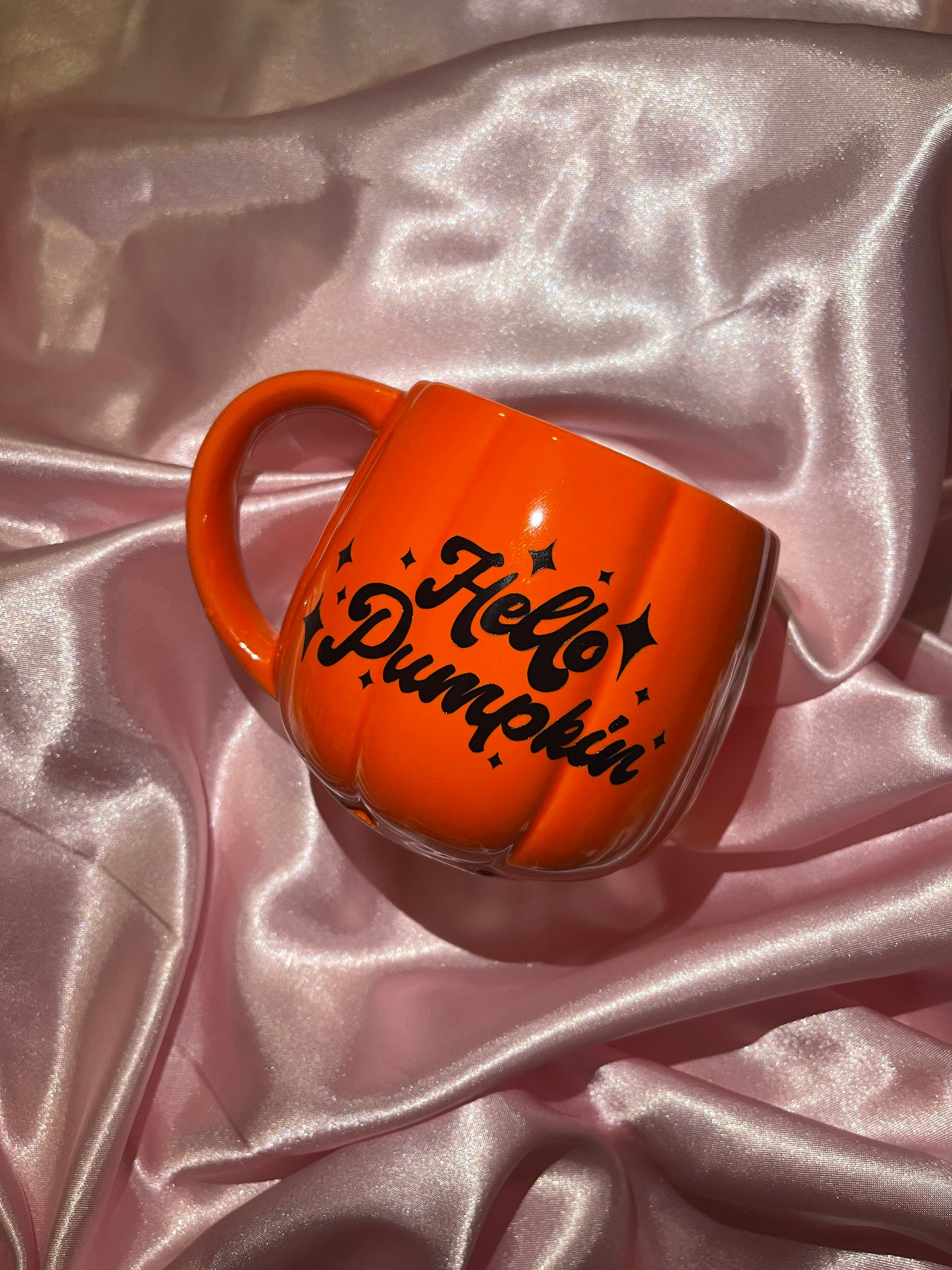 Hello Pumpkin Orange Ceramic Mug | Coffee Tea Large Rounded Printed H…