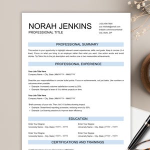 Modèle de CV moderne, conception de CV simple (Google Docs, Word, Canva)