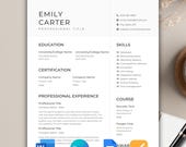 Minimalist Resume Template, ATS Compatible, Google Docs, Word, Canva (Digital Download)